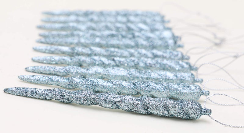 Christmas ConceptsÂ® 12cm Glitter Icicle Decorations - Luxury Christmas Tree Trims (Ice Blue, Pack of 10) - Image 4